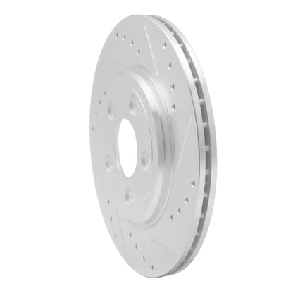 R1 Concepts R1 00-06 Ford Thunderbird Rear Right Drilled & Slotted Silver Brake Rotor