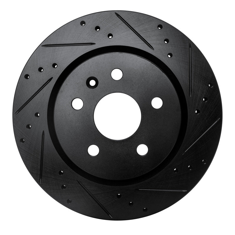 R1 Concepts R1 10-25 Buick Regal Rear Right Drilled & Slotted Black Brake Rotor