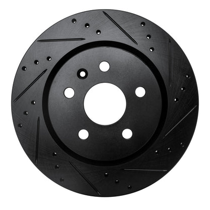R1 Concepts R1 10-25 Buick Regal Rear Right Drilled & Slotted Black Brake Rotor