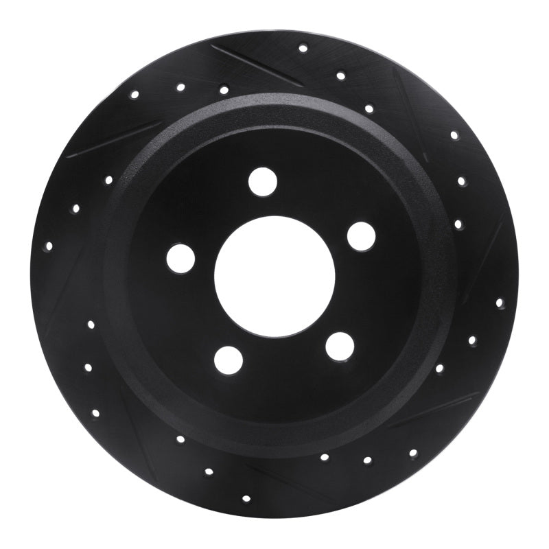 R1 Concepts R1 07-12 Dodge Nitro Rear Right Drilled & Slotted Black Brake Rotor