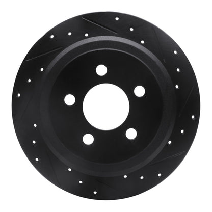 R1 Concepts R1 07-12 Dodge Nitro Rear Right Drilled & Slotted Black Brake Rotor