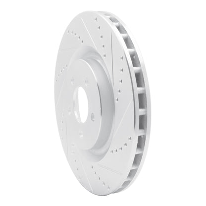 R1 Concepts R1 07-14 Ford Mustang Front Right Drilled & Slotted Silver Brake Rotor