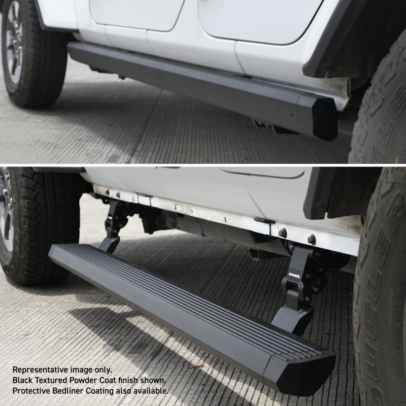 Go Rhino RealTruck 07-17 Jeep Wrangler 4dr VoltStep Electric Running Board Kit (Cut Req.) - Bedliner Coating