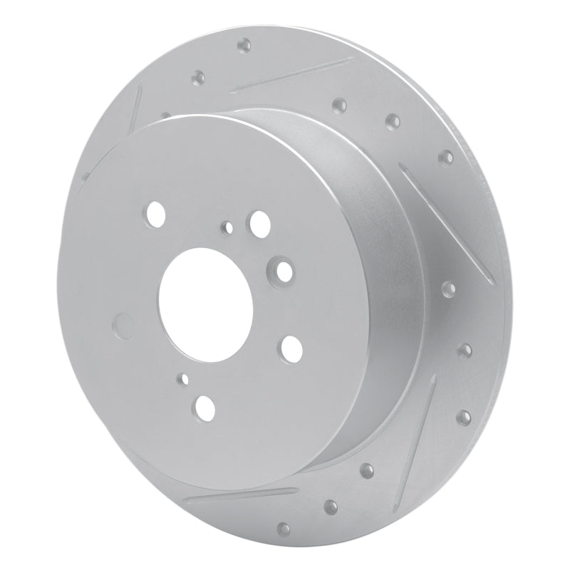 R1 Concepts R1 09-15 Toyota Venza Rear Left Drilled & Slotted Silver Brake Rotor