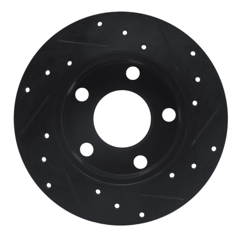 R1 Concepts R1 96-05 Audi A4 Quattro Rear Left Drilled & Slotted Black Brake Rotor