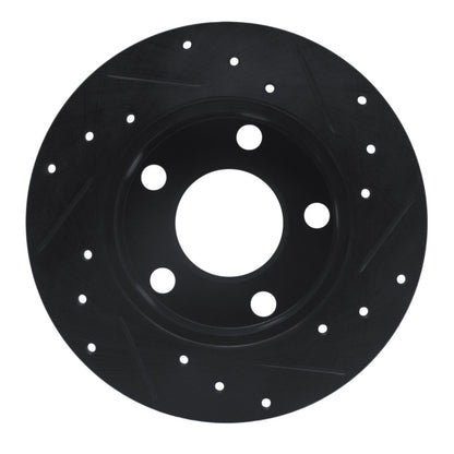 R1 Concepts R1 96-05 Audi A4 Quattro Rear Left Drilled & Slotted Black Brake Rotor