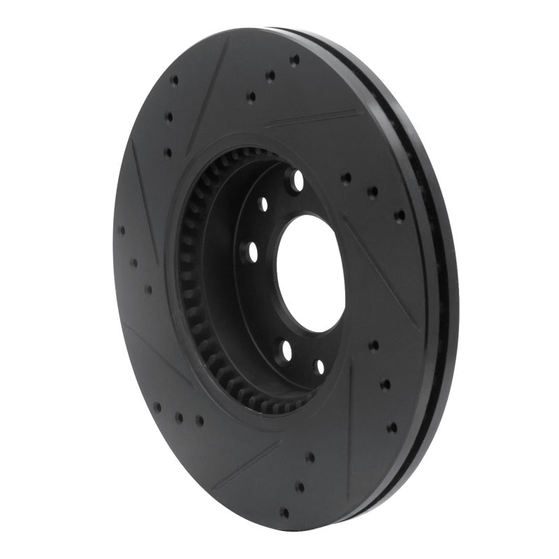 R1 Concepts R1 06-13 Ford Fusion Front Right Drilled & Slotted Black Brake Rotor