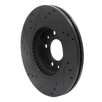 R1 Concepts R1 06-13 Ford Fusion Front Right Drilled & Slotted Black Brake Rotor