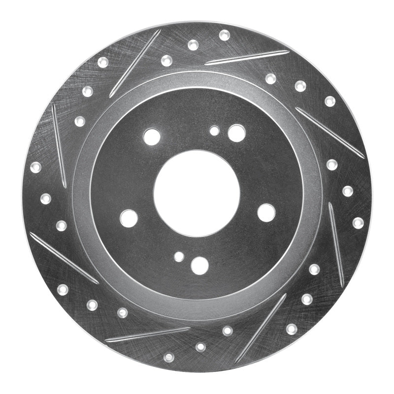 R1 Concepts R1 84-88 Nissan 300ZX Turbo Rear Left Drilled & Slotted Silver Brake Rotor