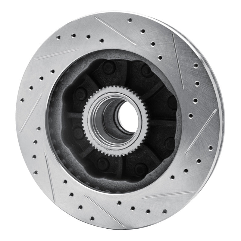R1 Concepts R1 92-02 Chevrolet Suburban 2500 Front Left Drilled & Slotted Silver Brake Rotor