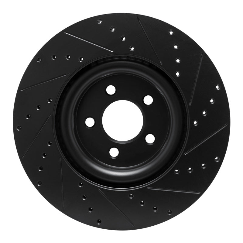 R1 Concepts R1 20-25 Ford Police Interceptor Utility Front Left Drilled & Slotted Black Brake Rotor