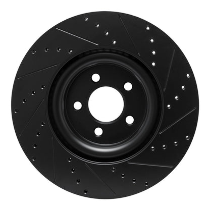 R1 Concepts R1 20-25 Ford Police Interceptor Utility Front Left Drilled & Slotted Black Brake Rotor