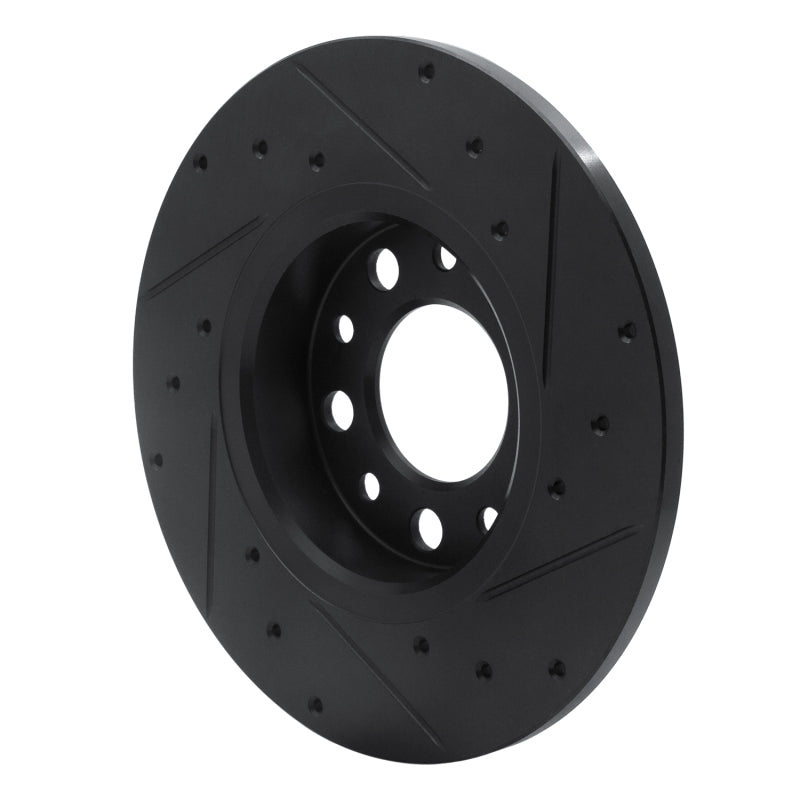 R1 Concepts R1 15-25 Alfa Romeo Tonale Rear Left Drilled & Slotted Black Brake Rotor