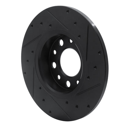 R1 Concepts R1 15-25 Alfa Romeo Tonale Rear Left Drilled & Slotted Black Brake Rotor