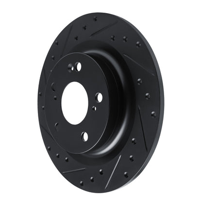 R1 Concepts R1 17-25 Acura Integra Rear Left Drilled & Slotted Black Brake Rotor