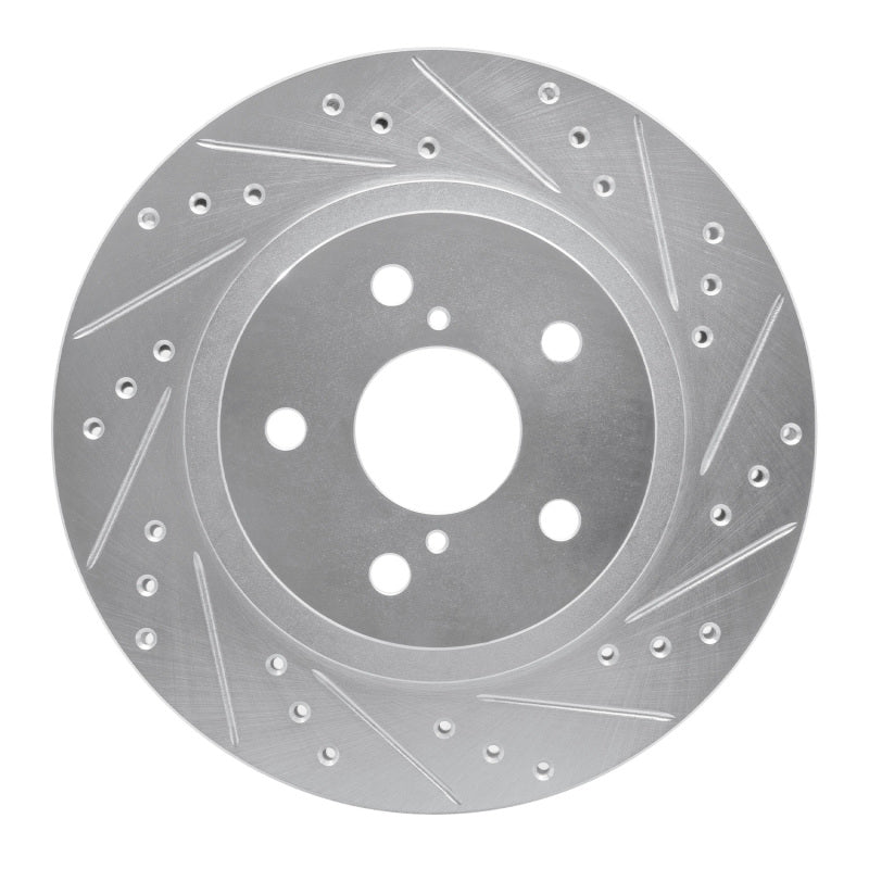 R1 Concepts R1 96-03 Toyota RAV4 Front Right Drilled & Slotted Silver Brake Rotor