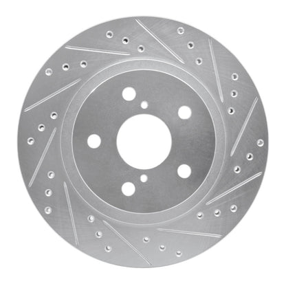 R1 Concepts R1 96-03 Toyota RAV4 Front Right Drilled & Slotted Silver Brake Rotor