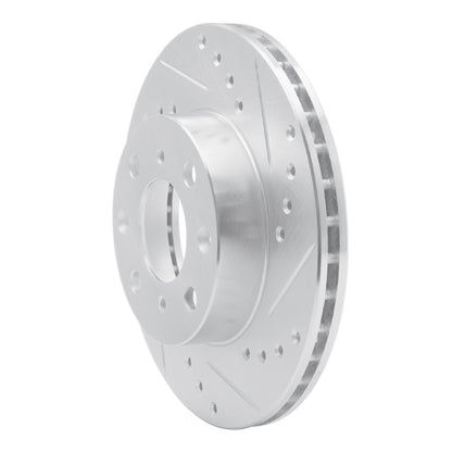 R1 Concepts R1 84-90 Honda Prelude Front Right Drilled & Slotted Silver Brake Rotor