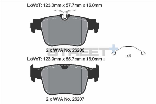 PAGID Racing T8232SP2001 STREET+ Brake Pads