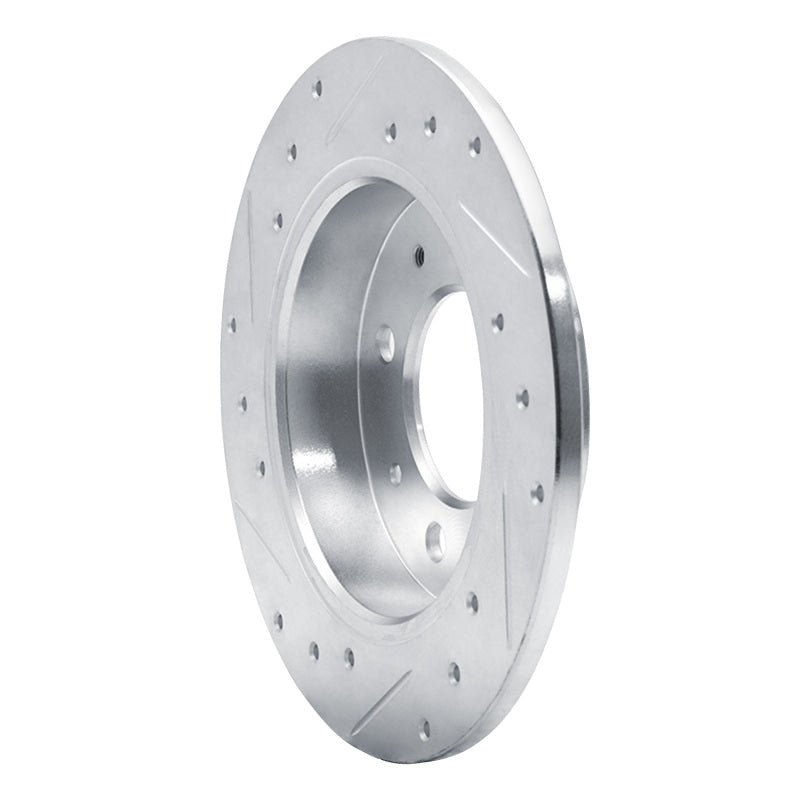 R1 Concepts R1 04-09 Kia Spectra Rear Right Drilled & Slotted Silver Brake Rotor