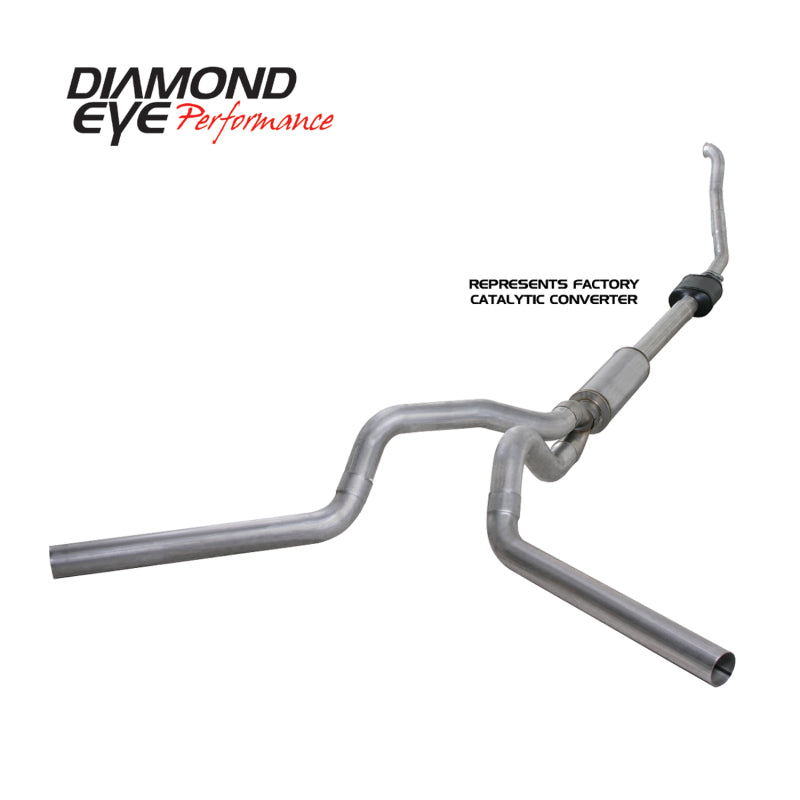 Diamond Eye Performance Diamond Eye KIT 4in Turbo Back MFLR RPLCMENT PIPE DUAL ALUM94-97 5 7 3L F250/F350 PWRSTROKE NFS