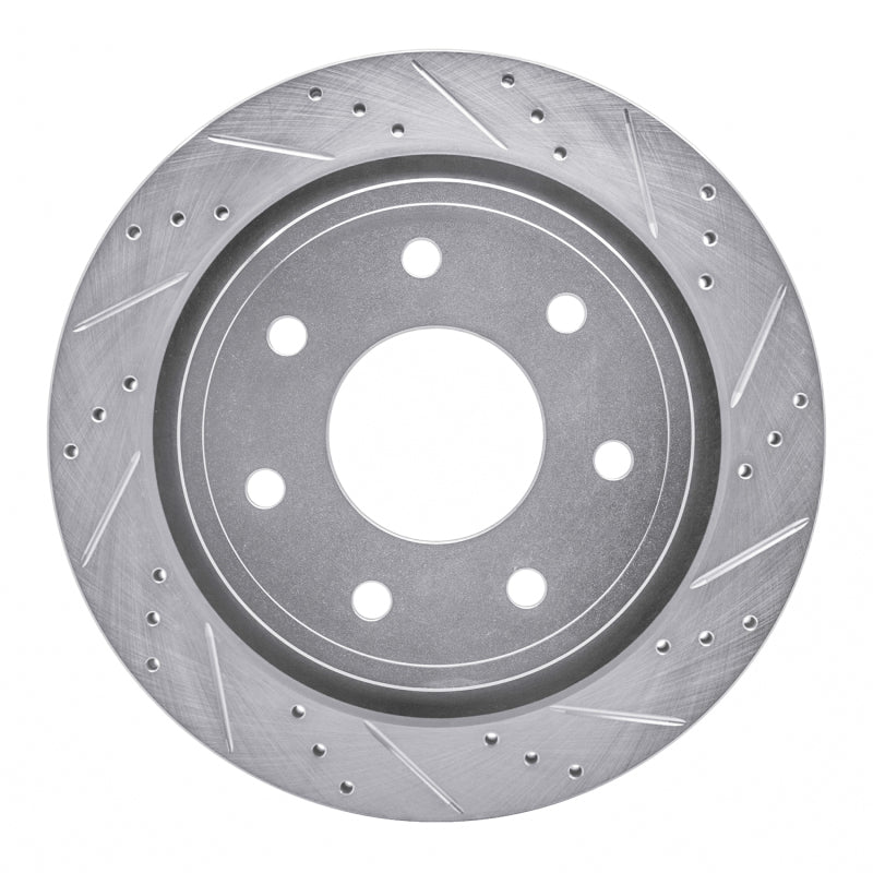 R1 Concepts R1 12-14 Ford F-150 RWD Rear Right Drilled & Slotted Silver Brake Rotor