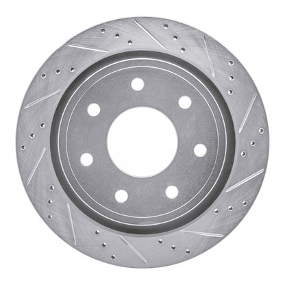 R1 Concepts R1 12-14 Ford F-150 RWD Rear Right Drilled & Slotted Silver Brake Rotor