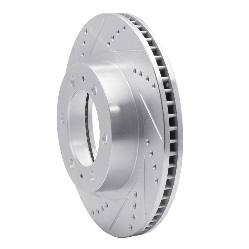 R1 Concepts R1 03-23 Toyota FJ Cruiser Front Left Drilled & Slotted Silver Brake Rotor
