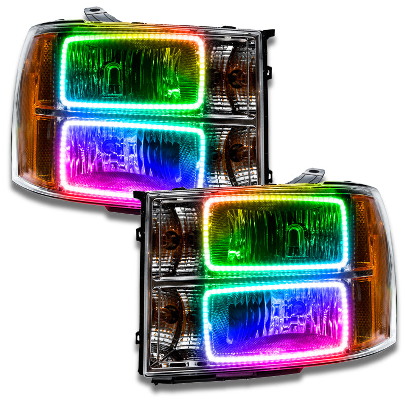 ORACLE Lighting Oracle 07-13 GMC Sierra SMD HL - Square Ring Design - ColorSHIFT w/o Controller