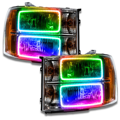 ORACLE Lighting Oracle 07-13 GMC Sierra SMD HL - Square Ring Design - ColorSHIFT w/o Controller