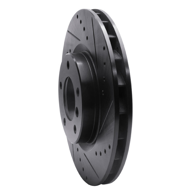 R1 Concepts R1 95-02 BMW M3 Left Front Drilled & Slotted Black Brake Rotor
