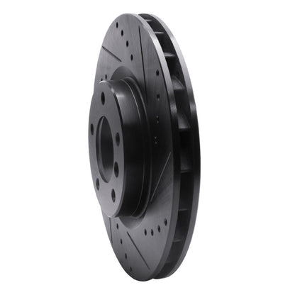 R1 Concepts R1 95-02 BMW M3 Left Front Drilled & Slotted Black Brake Rotor