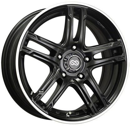 Enkei FD-05 17x7 5x100 40mm Offset 72.62 Bore Dia Black Machined Wheel