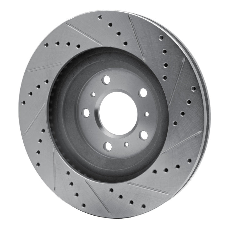 R1 Concepts R1 06-16 Buick Allure Front Left Drilled & Slotted Silver Brake Rotor