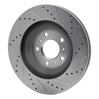 R1 Concepts R1 06-16 Buick Allure Front Left Drilled & Slotted Silver Brake Rotor