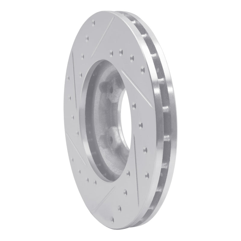 R1 Concepts R1 85-92 Toyota Pickup Front Right Drilled & Slotted Silver Brake Rotor