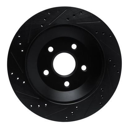 R1 Concepts R1 04-07 Ford Freestar Rear Right Drilled & Slotted Black Brake Rotor