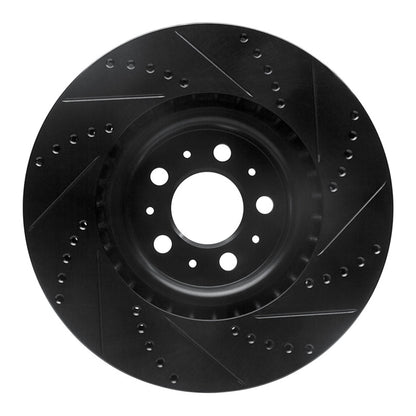 R1 Concepts R1 04-07 Volvo S60 Front Left Drilled & Slotted Black Brake Rotor