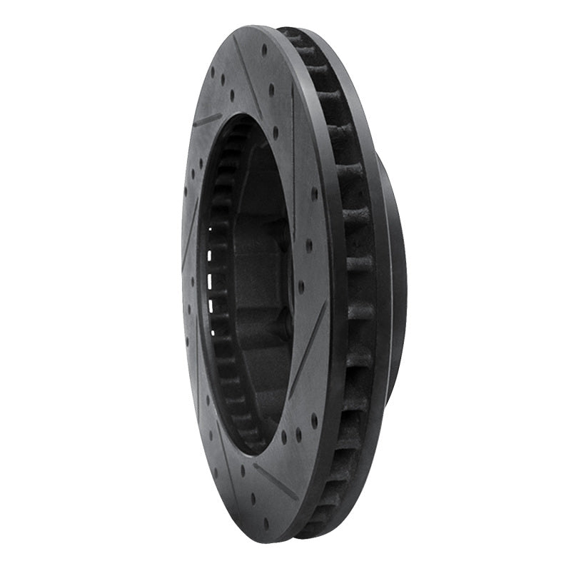 R1 Concepts R1 88-00 Chevrolet K2500 Front Left Drilled & Slotted Black Brake Rotor