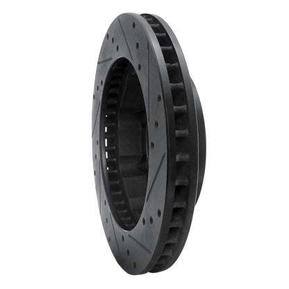 R1 Concepts R1 88-00 Chevrolet K2500 Front Left Drilled & Slotted Black Brake Rotor
