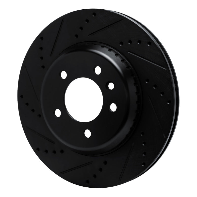 R1 Concepts R1 20-25 Land Rover Defender 110 Rear Left Drilled & Slotted Black Brake Rotor