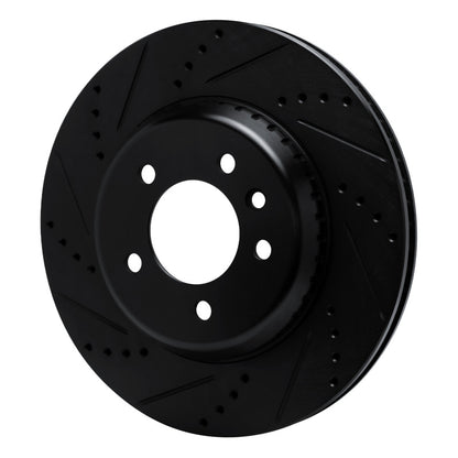 R1 Concepts R1 20-25 Land Rover Defender 110 Rear Left Drilled & Slotted Black Brake Rotor