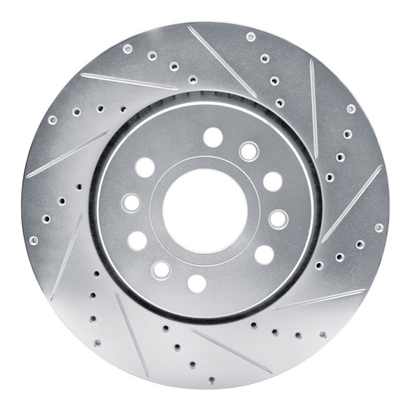 R1 Concepts R1 21-25 Jeep Grand Wagoneer Front Right Drilled & Slotted Silver Brake Rotor