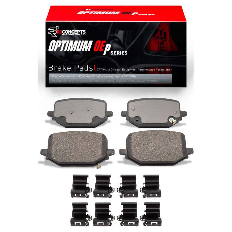 R1 Concepts R1 20-25 Ford Mustang Rear Optimum OE Brake Pads & Hardware Kit
