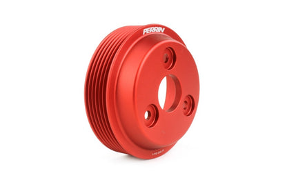 Perrin Performance PERRIN 22-26 Subaru WRX / 21-25 Crosstrek / 20-25 LGT/OBXT/FXT Lightweight Water Pump Pulley - Red
