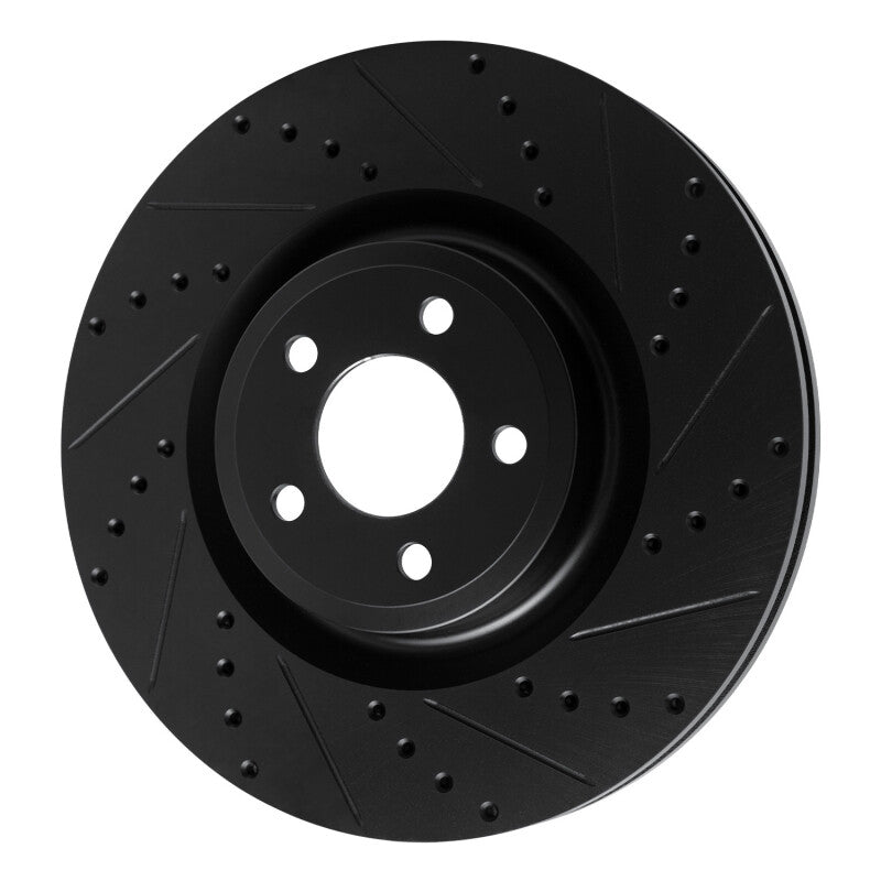 R1 Concepts R1 20-25 Ford Explorer Front Right Drilled & Slotted Black Brake Rotor