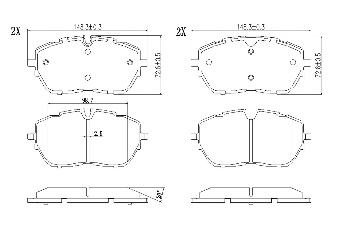 BOGAP P8210152 Brake Pad Set, Disc Brake | ML Performance Car Parts