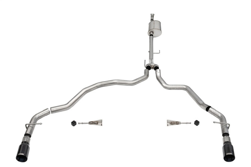 CORSA Performance Corsa 2021-2025 Ford F-150 SuperCab/6.5in Bed 5.0L V8 Sport Cat-Back Dual Rear Exit-Black PVD