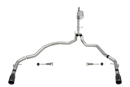 CORSA Performance Corsa 2021-2025 Ford F-150 SuperCab/6.5in Bed 5.0L V8 Sport Cat-Back Dual Rear Exit-Black PVD