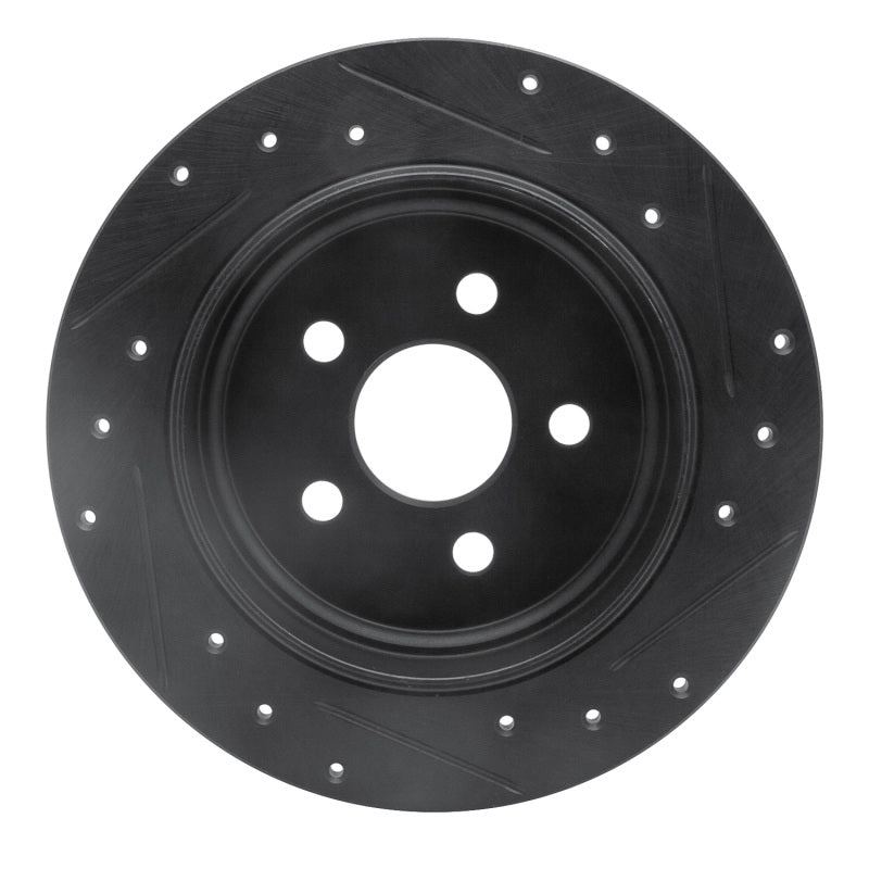 R1 Concepts R1 03-10 Chrysler PT Cruiser Rear Left Drilled & Slotted Black Brake Rotor